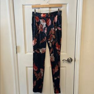 Molly Bracken Velvet Black Floral Pants